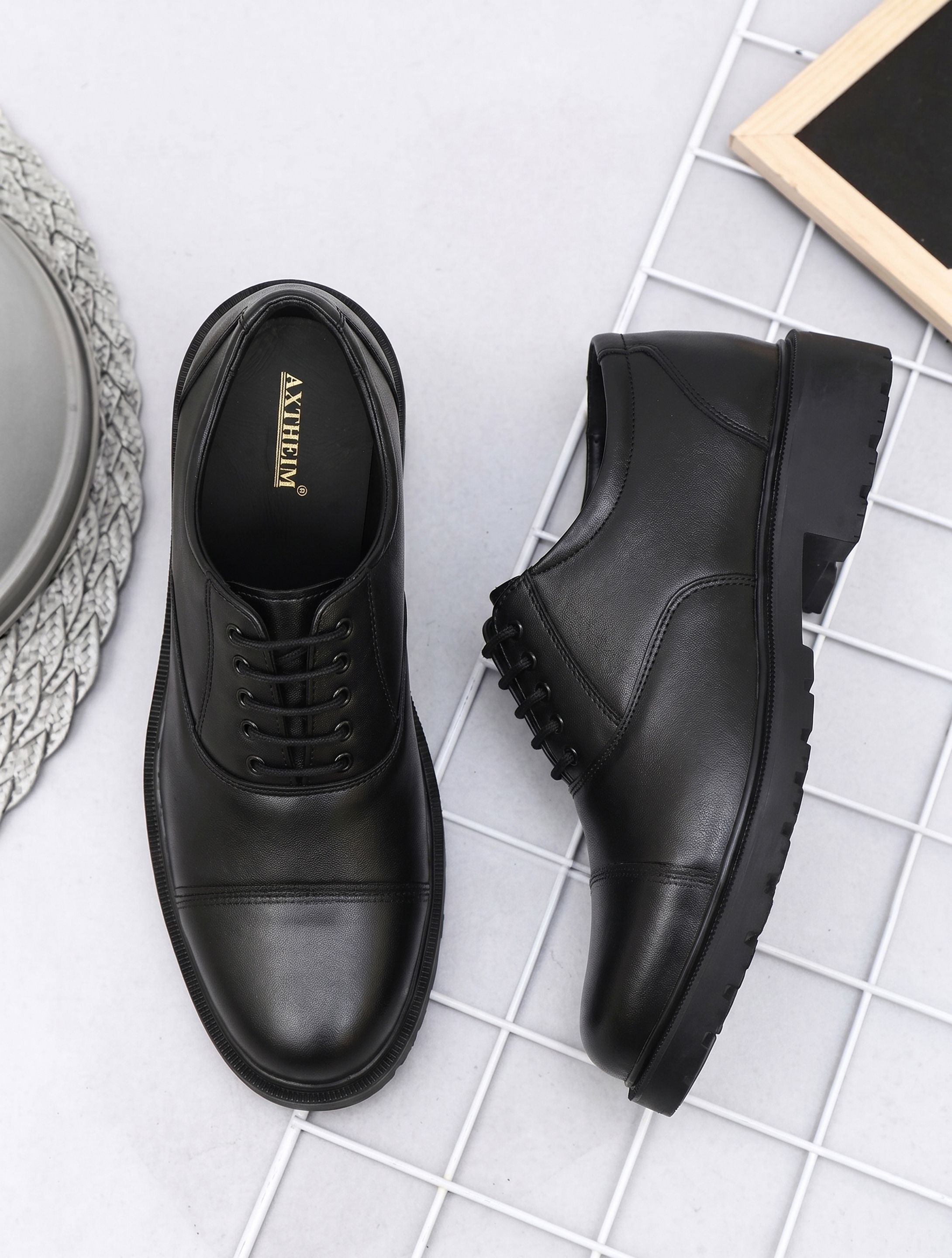 Men Police Style Lace-Up Formal Duty Shoes for Uniform Wear Oxford For Men-image-2