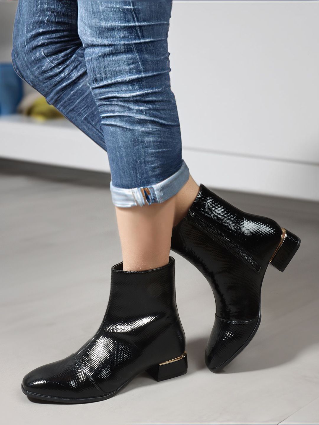 carlton london Women Casual Textured Zippered Boots Boots For Women-picture-12