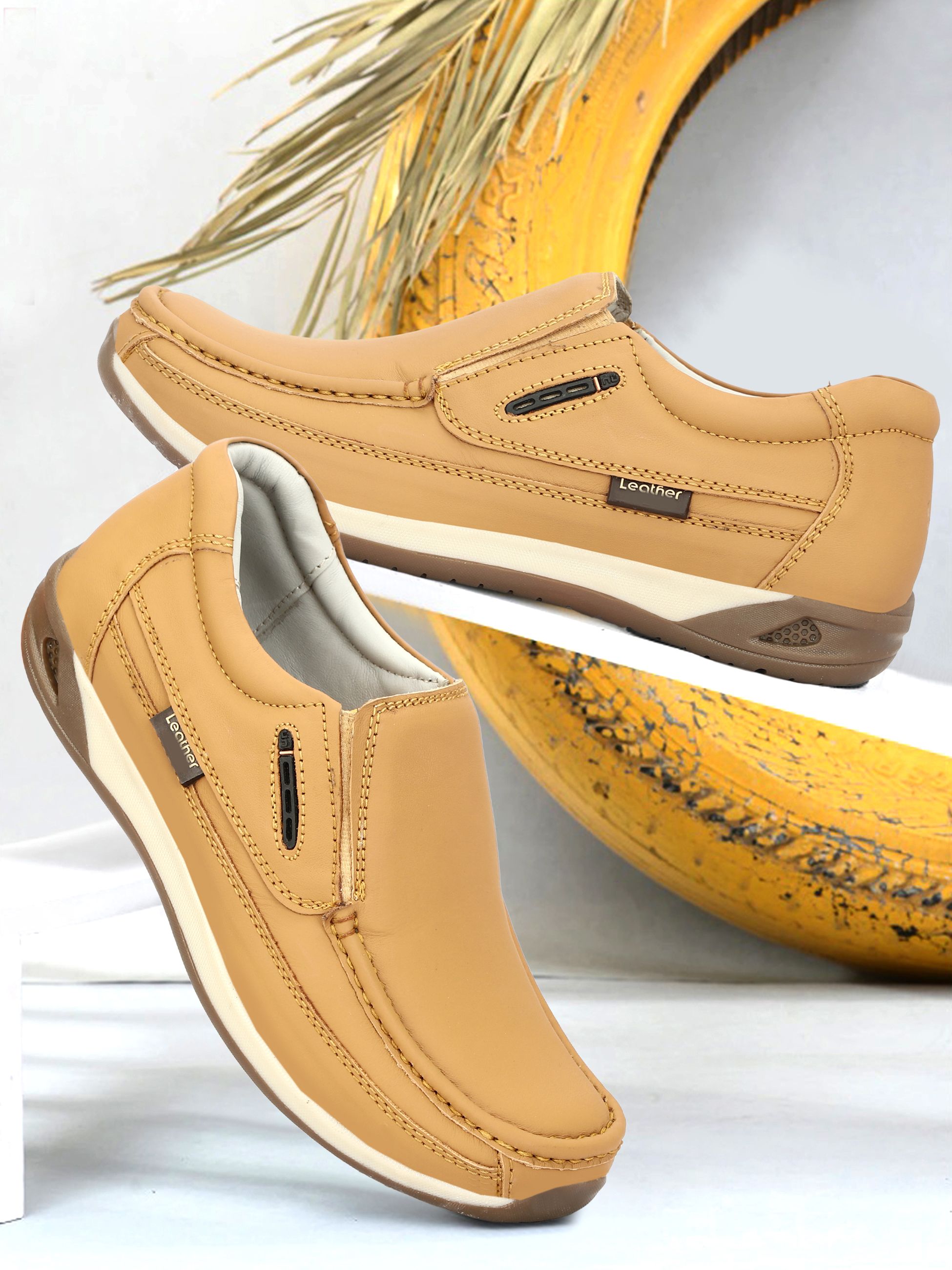 step feet Pure Leather Lifestyle Casuals For Men-picture-23