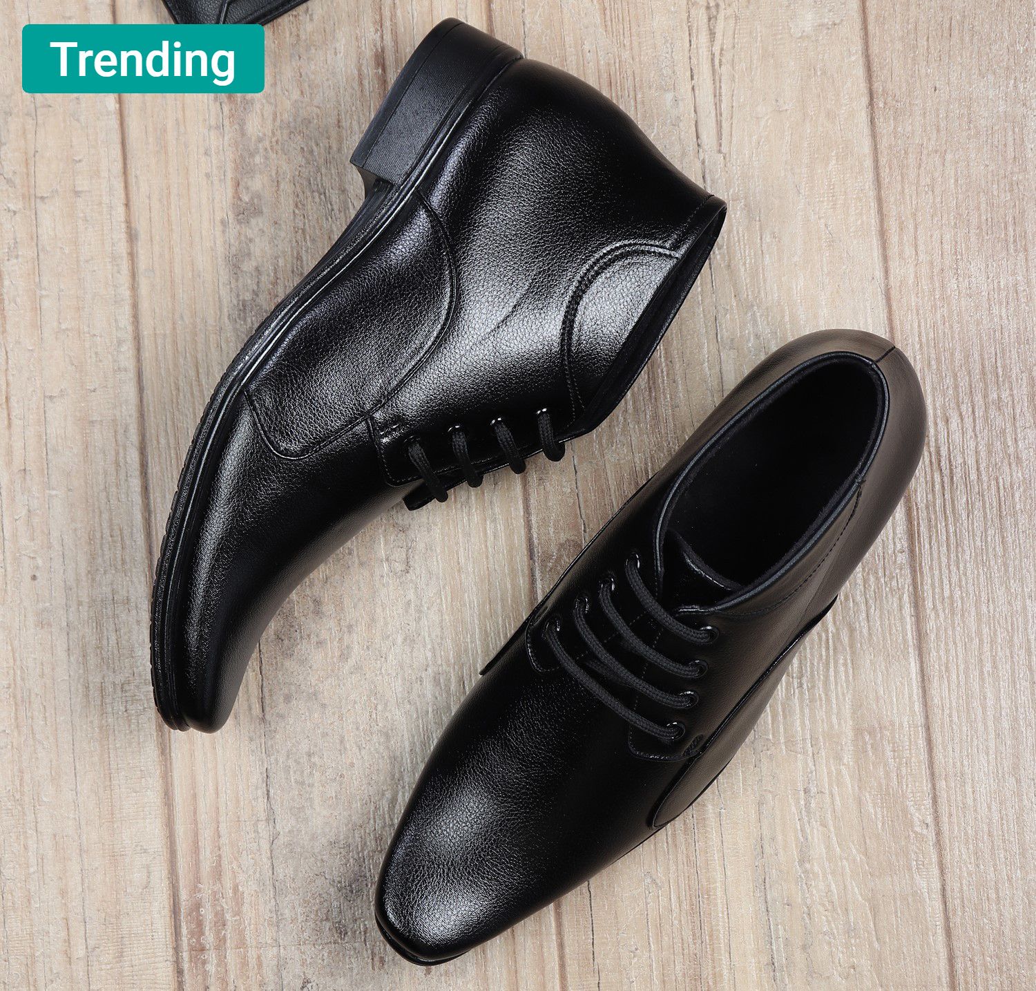 Leather Ankle Formal Shoes Men || Office Long Shoes For Men || Chukka Boots Men Lace Up For Men-image-22