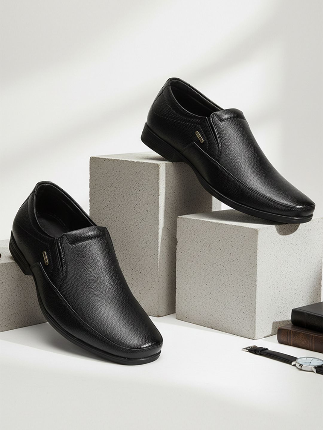 Liberty Fortune HML-89E Black Formal Non Lacing Mocassin Shoes for Men Slip On For Men-picture-16