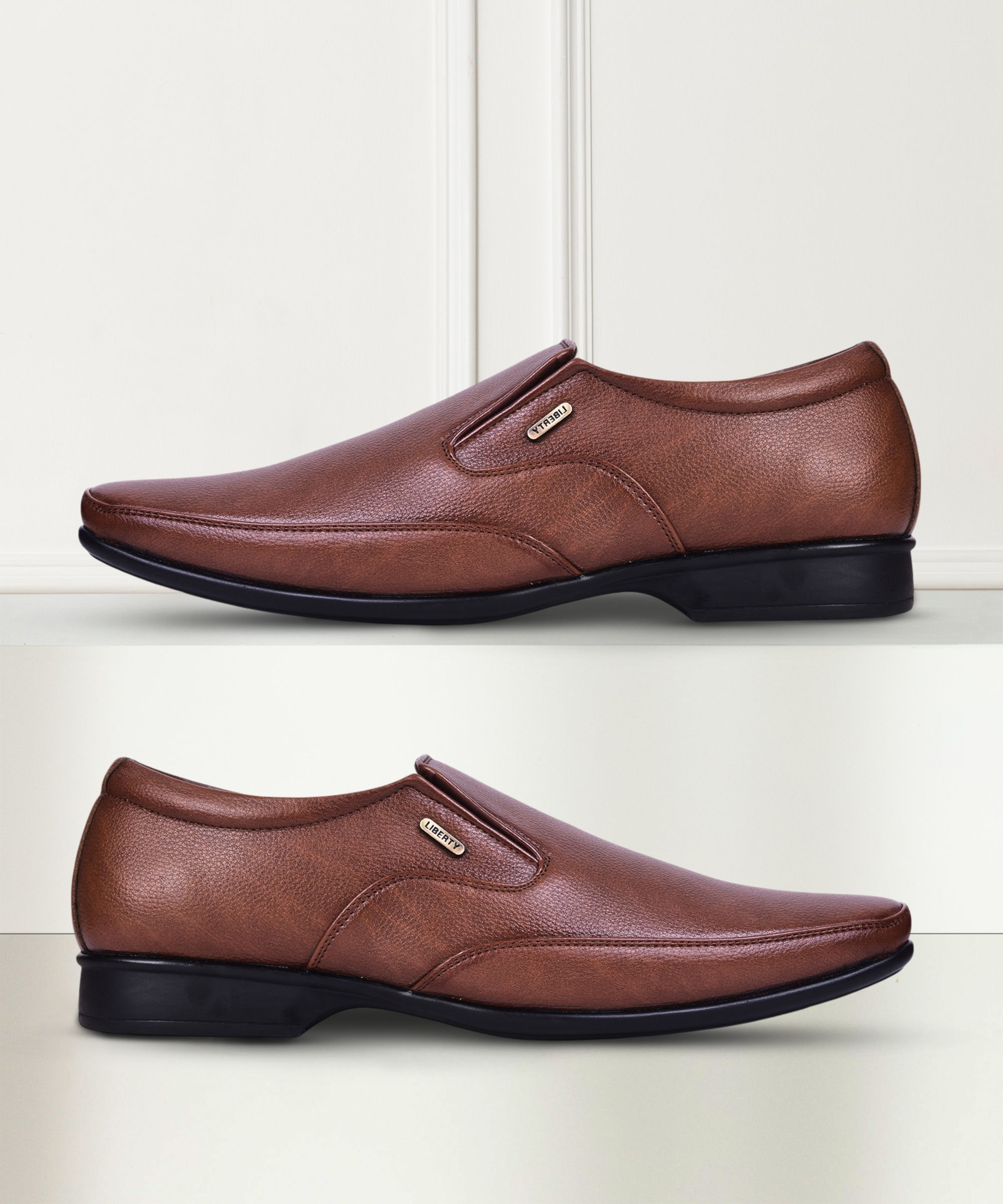 Fortune HOL-132E Formal Slip-on Shoes With PU Upper | PVC Sole Non-Lacing Slip On For Men-image-2