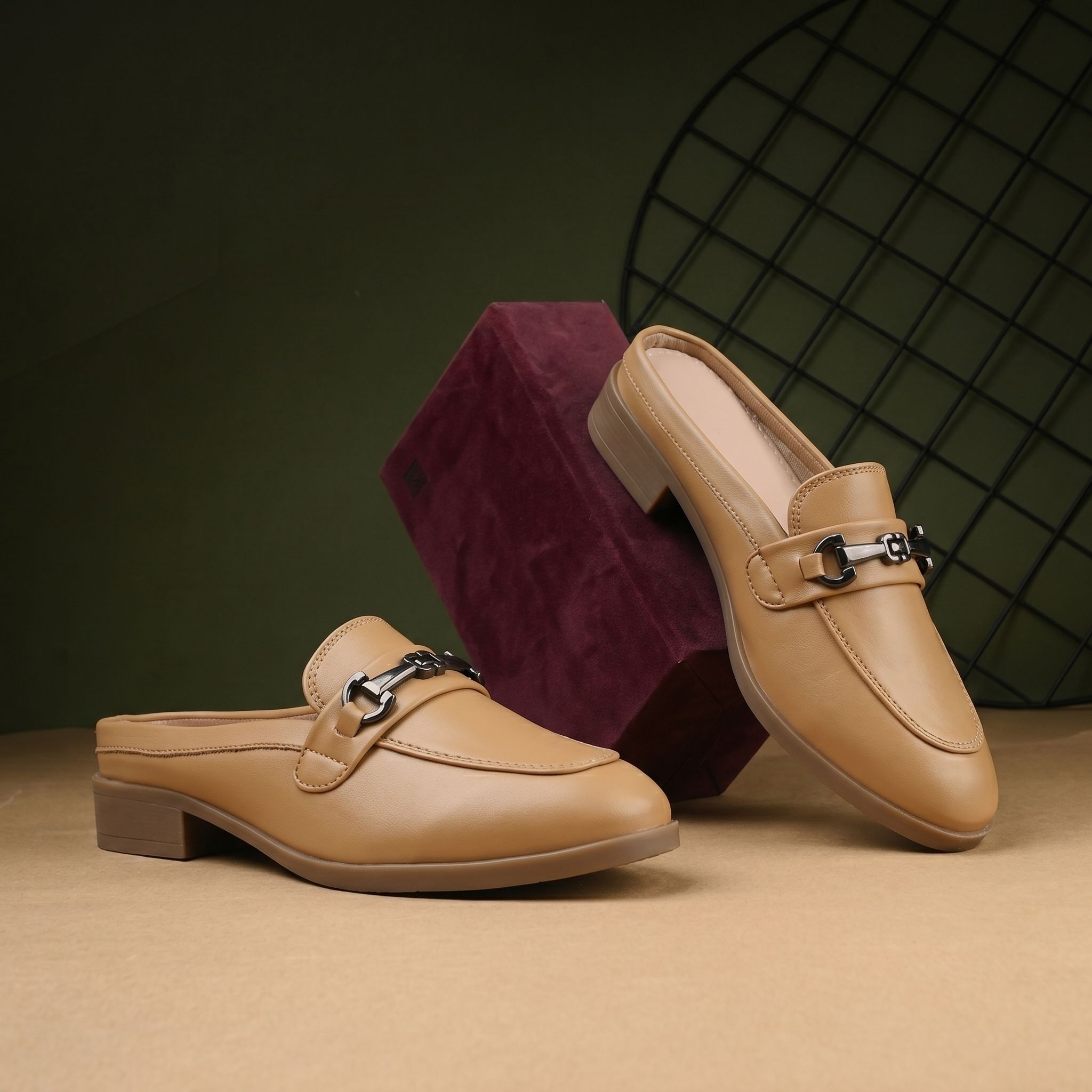 marco bellorri High Quality Synthetic Flat Beige Mules | Modern Western Style Shoes for Women Ethnic Mule For Women-picture-11