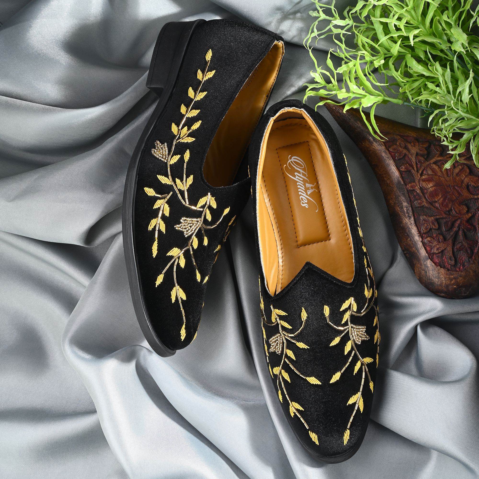 loocate Men's Velvet Ethnic Loafers|Wedding & Party Wear Slip-On Shoes Loafers For Men-picture-41