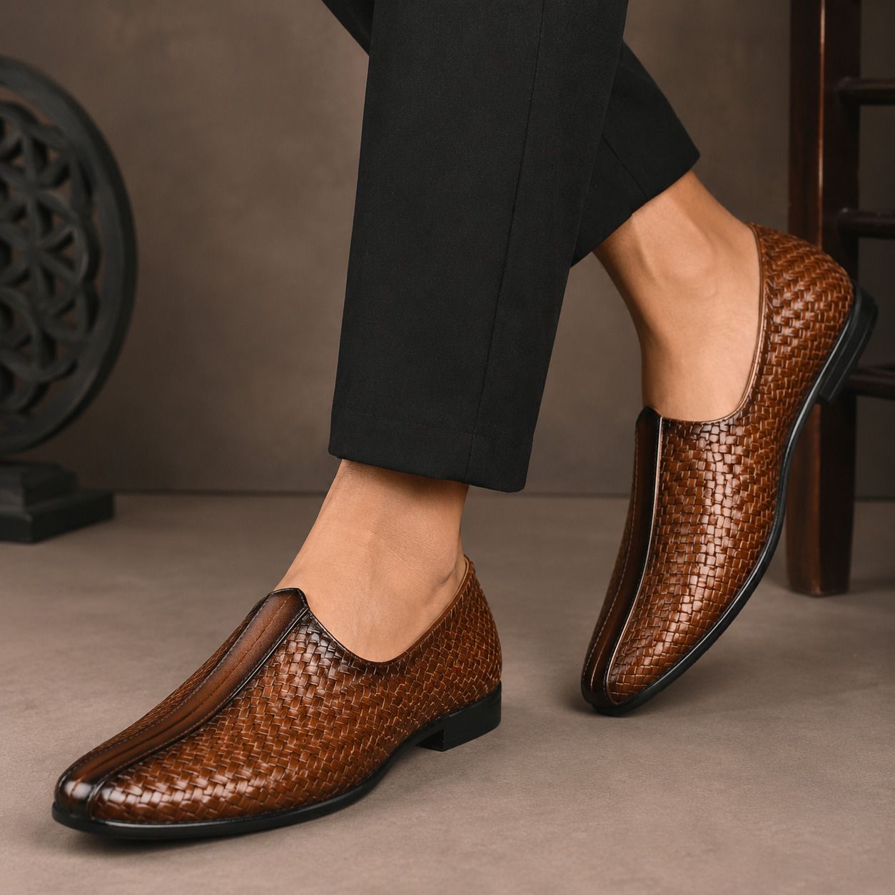 KILLER Men's Perforated Ethnic Mojari Comfortable Slip-On Traditional Footwear Mojaris For Men-image-31