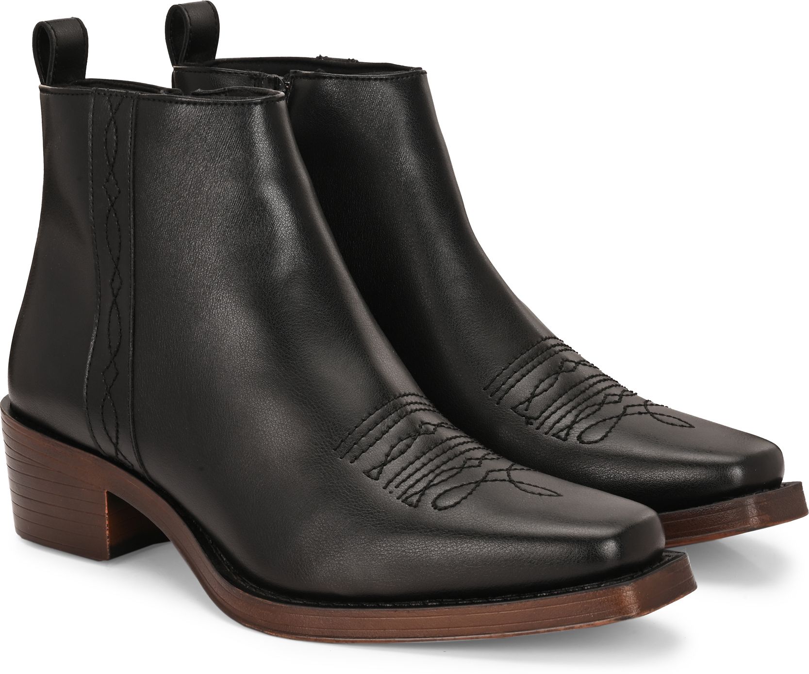 delize CowBoy Ankle Boots For Men-picture-11