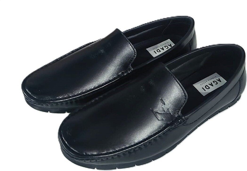 jindal enterprises Men’s Black Leather Loafers – Slip-On Comfortable Casual Dress Shoes Party Wear For Men-picture-24