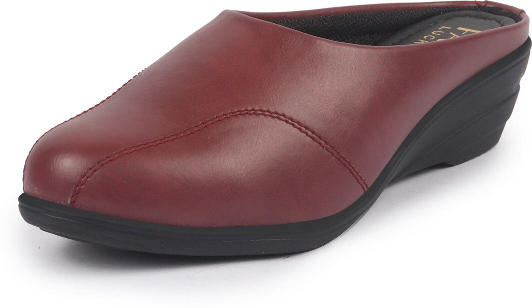 fausto Formal Back Open Platform Wedge Heel Mule Shoes Slip On For Women-picture-32