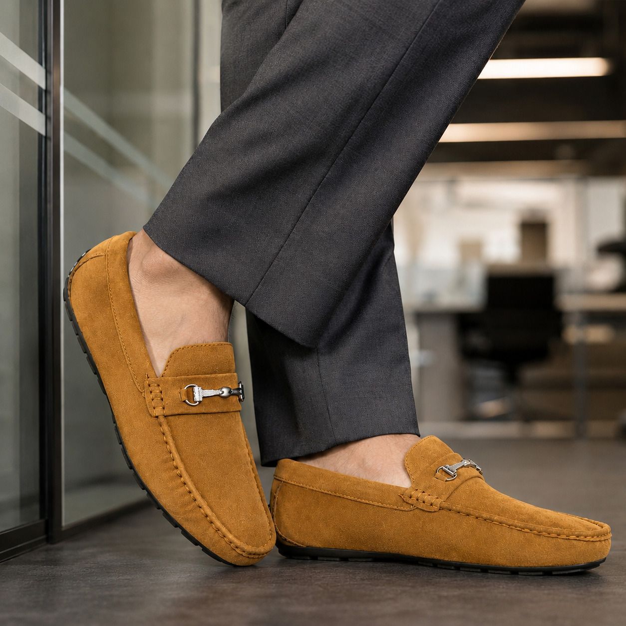 WULONG Suede Loafers For Men | Premium Buckle Partywear & Casual Slip-On Shoes Loafers For Men-picture-35
