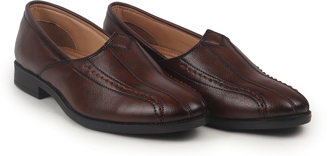 fausto Broad Feet Traditional Wedding Slip On Ethnic Juttis|Party Slip On Evening Shoes Mojaris For Men-picture-18