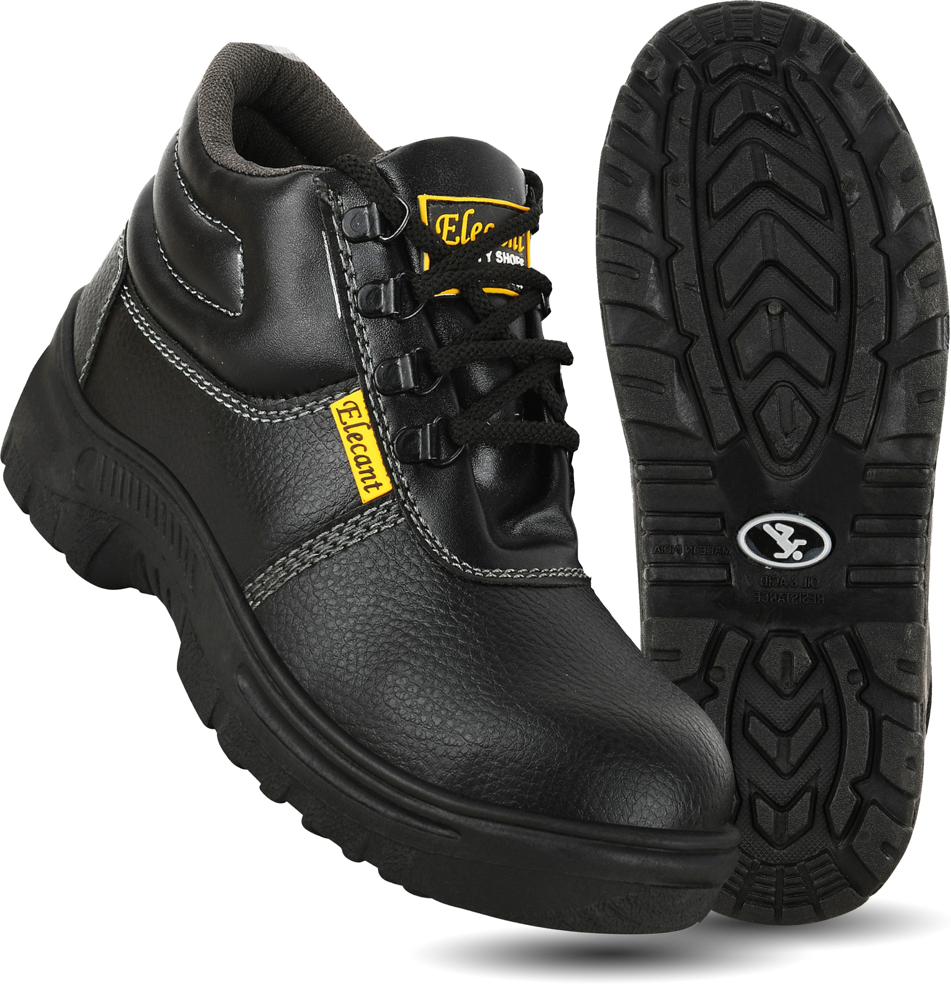 elecant PVC Safety shoes with steel toes for warehouse, industrial and construction use Boots For Men-picture-24