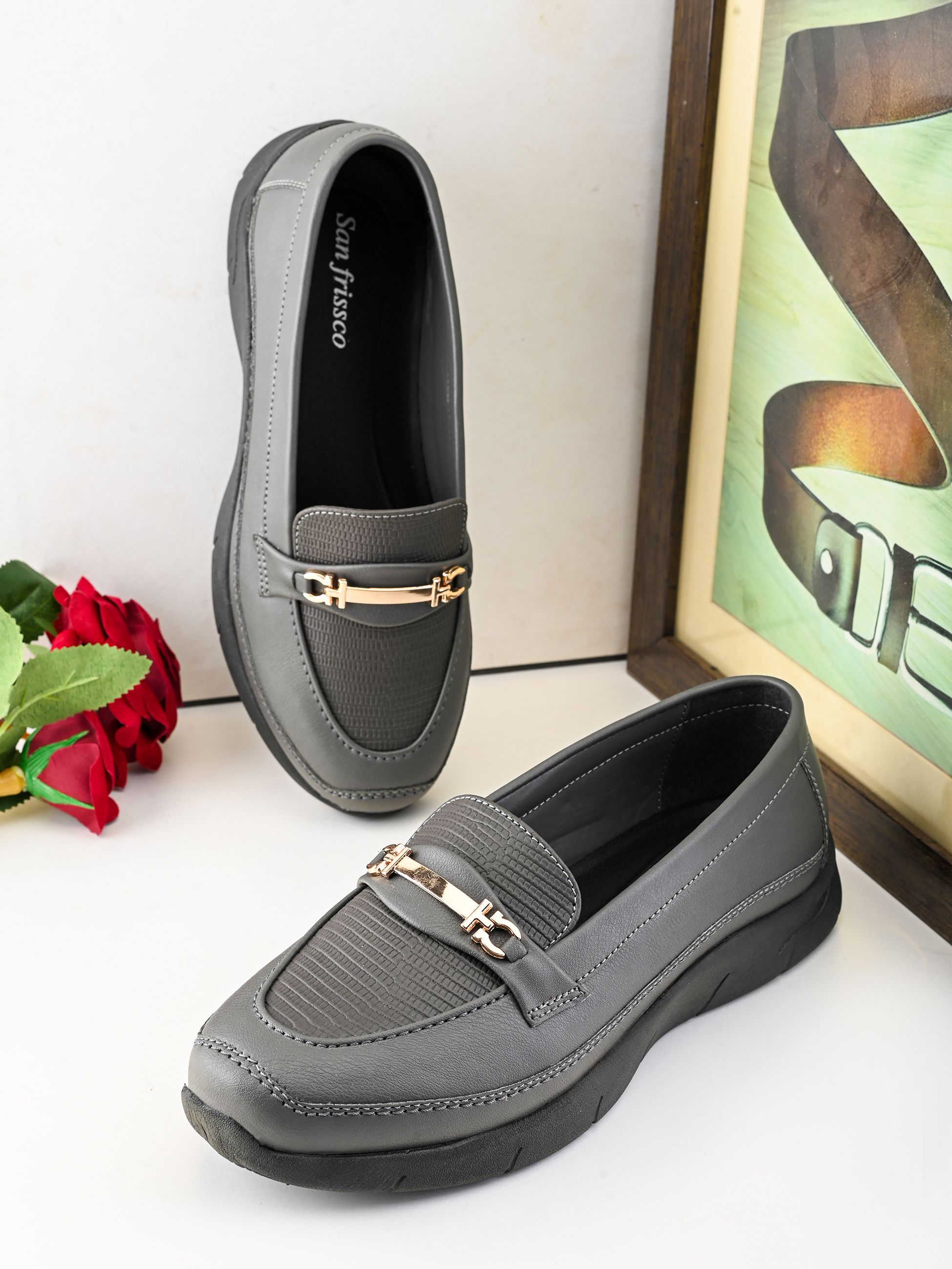 san frissco Super Comfortable Lightweight Slipon Loafers| Officewear Slip On For Women-picture-41