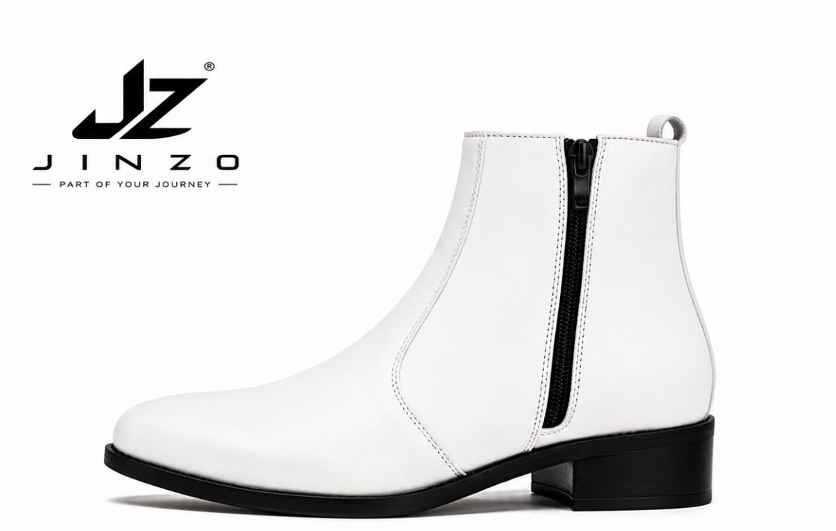 jz jinzo Men's White Chelsea Boots – Premium Slip-On Ankle Boots for Casual Wear Boots For Men-picture-25