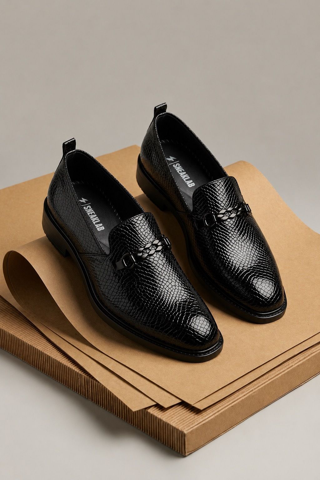 sneaklab Lightweight Premium Glossy Croc Pattern Casual Loafers For Men-picture-13