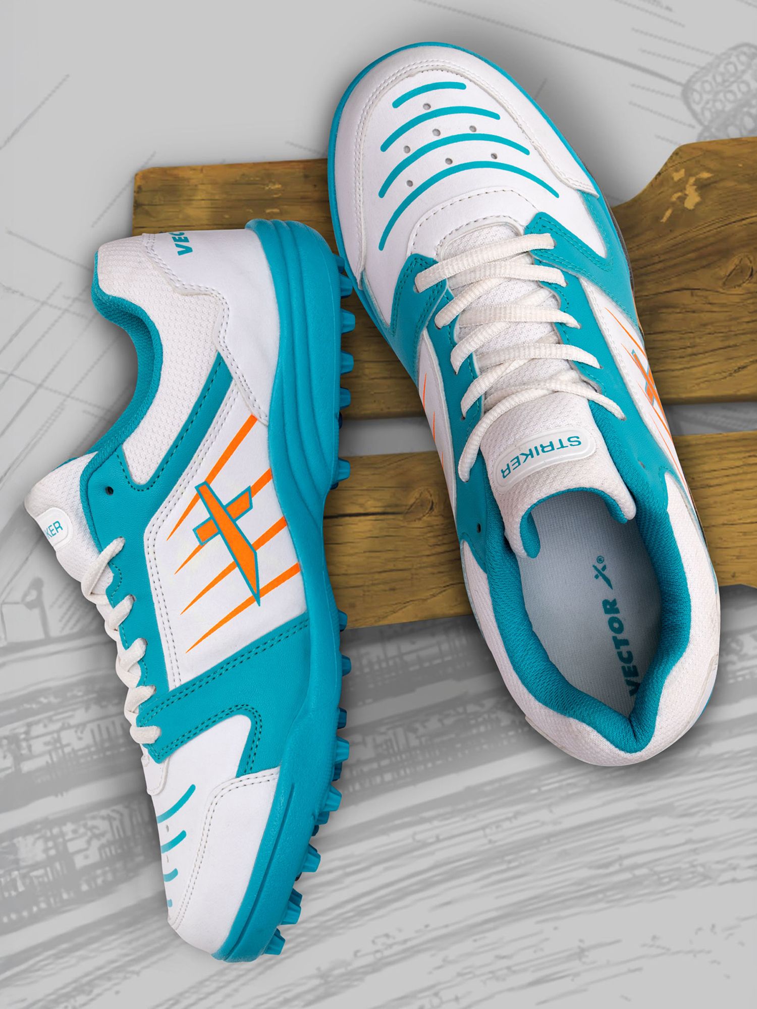 Striker Synthetic Leather Upper & Mesh | PVC & Rubber Sole Allrounder Cricket Shoes For Men-image-44