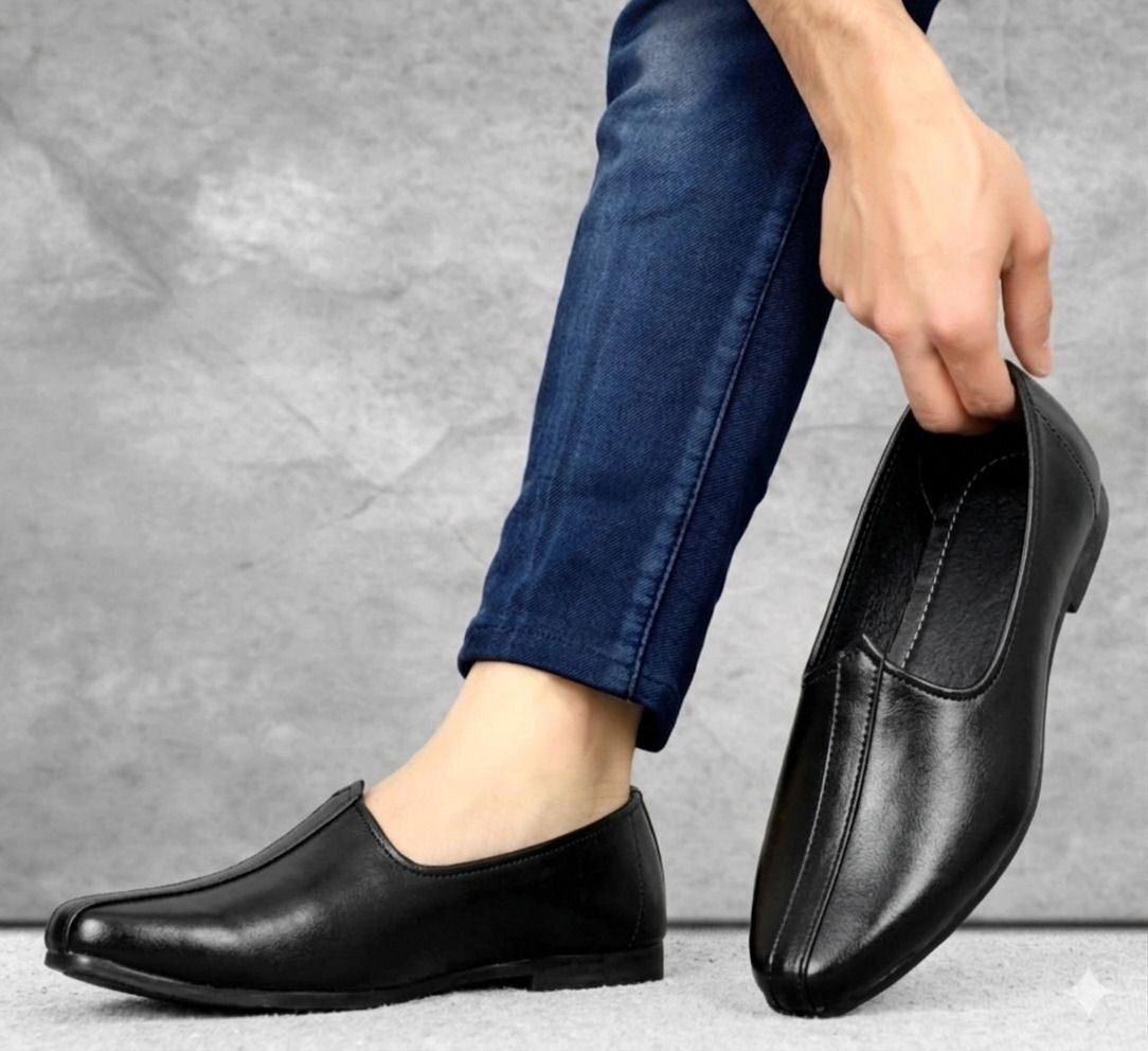 Men's Jalsa Jutti,Jutis For Men BLACK Slip On For Men-image-48
