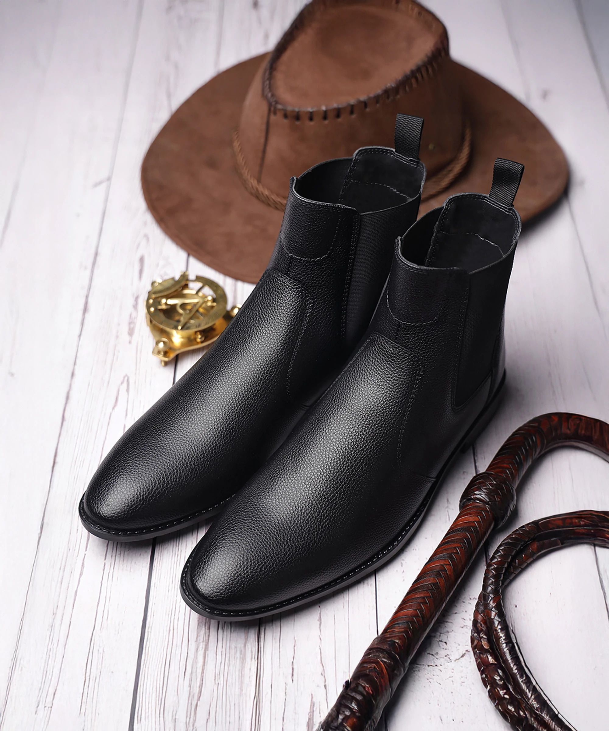 Midnight Black Chelsea Boots for Riding Biking for Men - RGPDCL - UK 6 Boots For Men-image-21