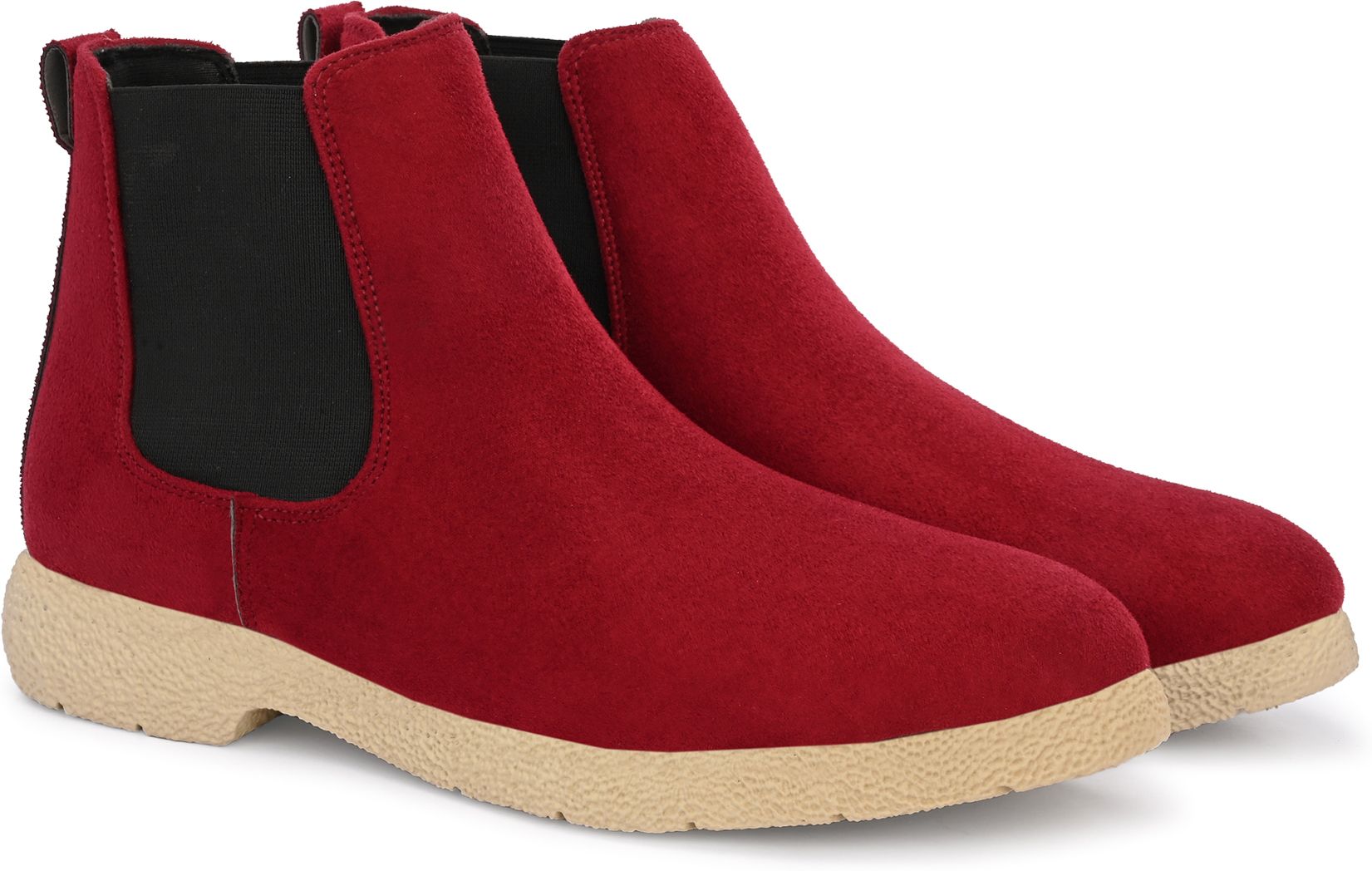 Roadster Men's Maroon Chelsea Ankle Boots | Stylish Slip-On Casual Boots Boots For Men-image-1