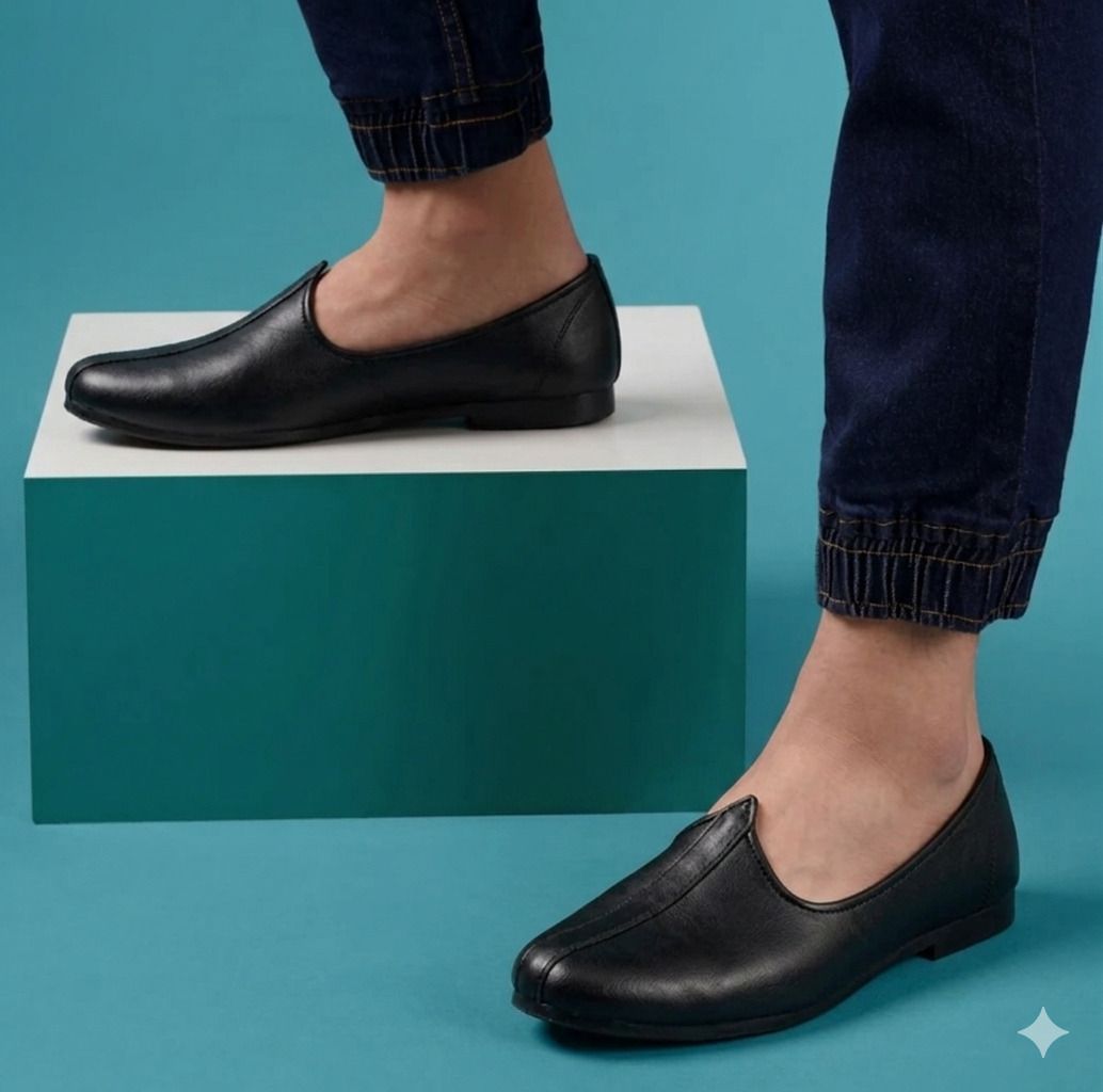 jaipur trendcraft Men's Classic black Jalsa,rajathani,jaipuri Jutis For Men Slip On For Men-picture-21