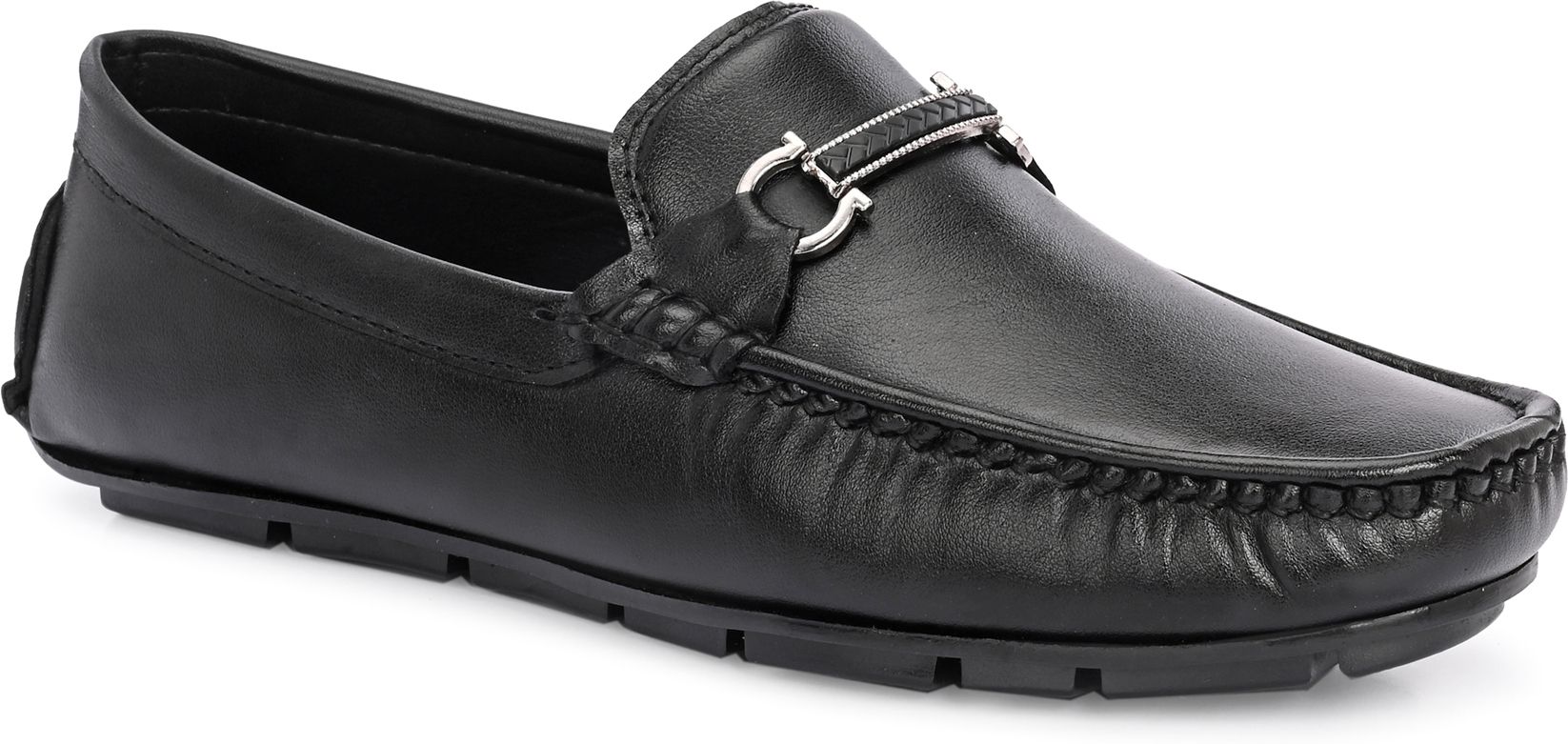 Men's Black Premium Driving Loafers | Metal Horsebit Slip-On Casual Shoes Loafers For Men-image-45