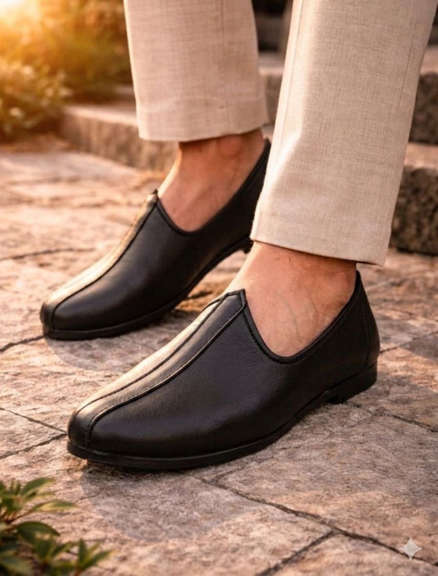 ekaaya Men's Jalsa Jutti,Jutis For Men BLACK Slip On For Men-picture-41