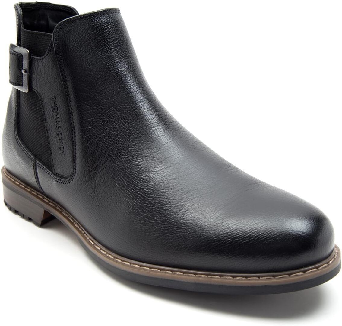 Premium Leather Pull Tab Elasticated Side Cushioned Insole Chelsea Boots For Men-image-28