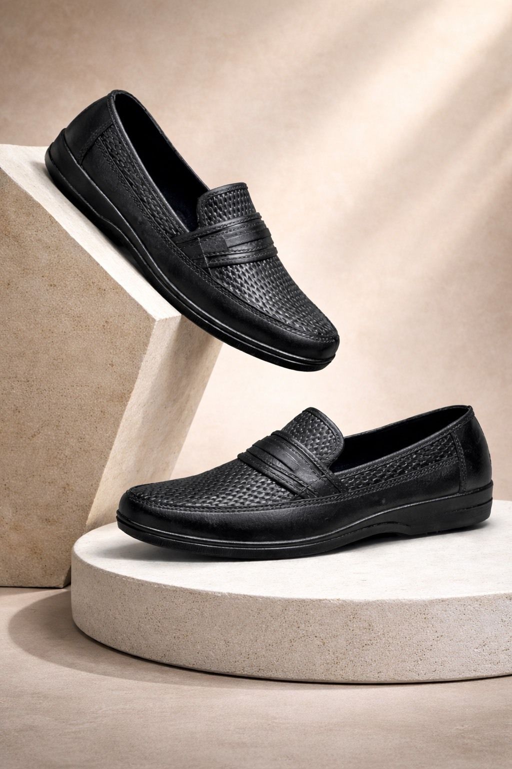 Men’s Solid Black PVC Slip-On Loafers | Formal & Daily Wear Shoes Loafers For Men-image-18