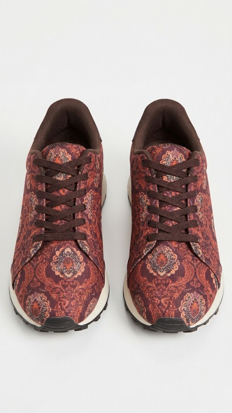 Omizoo Women Ajrak Printed Wide-Fit Sneakers Sneakers For Women-picture-21