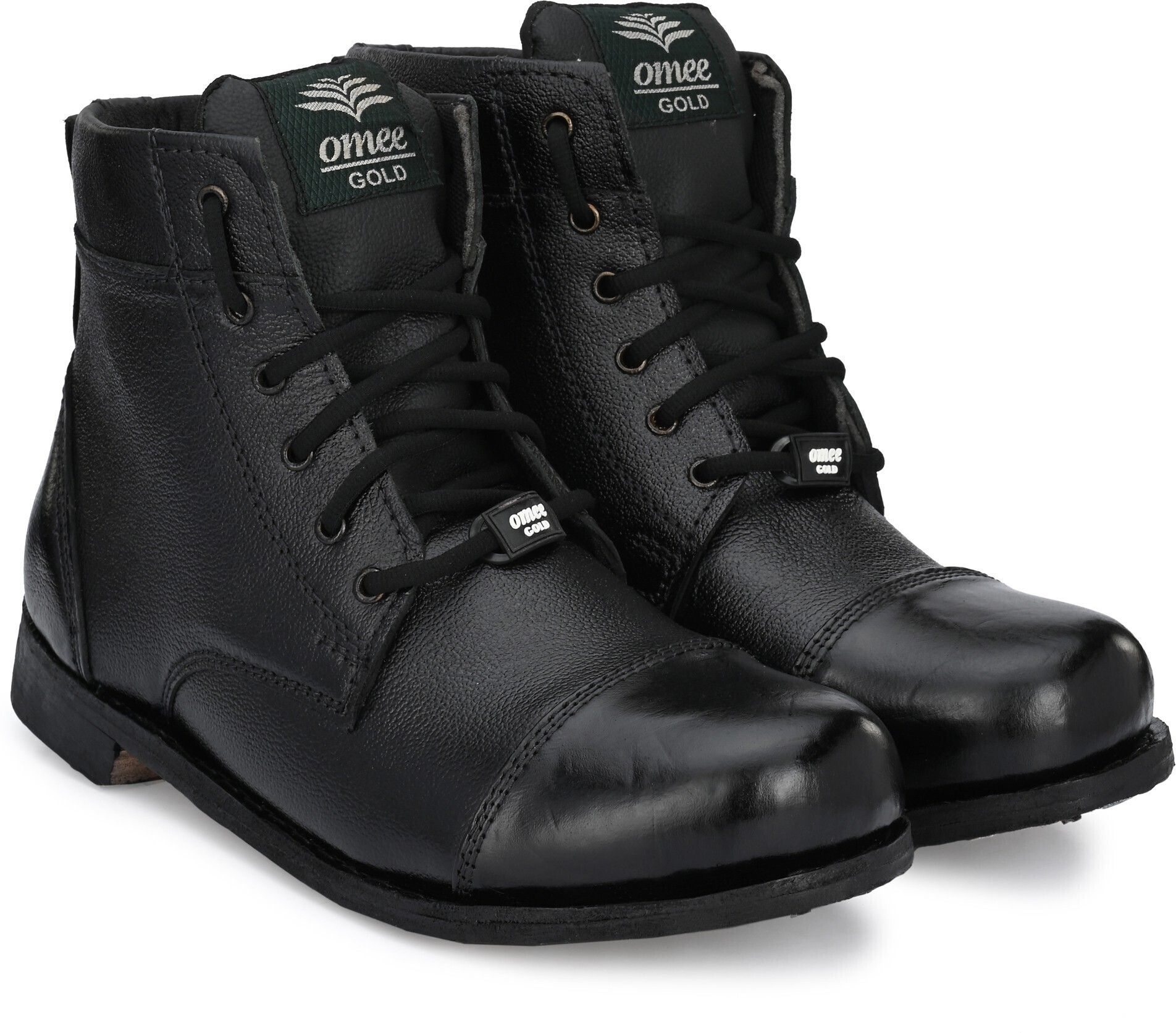 Army Leather Parade Drill/Military/Tactical/Training/Trekking Black Ankle Boots Boots For Men