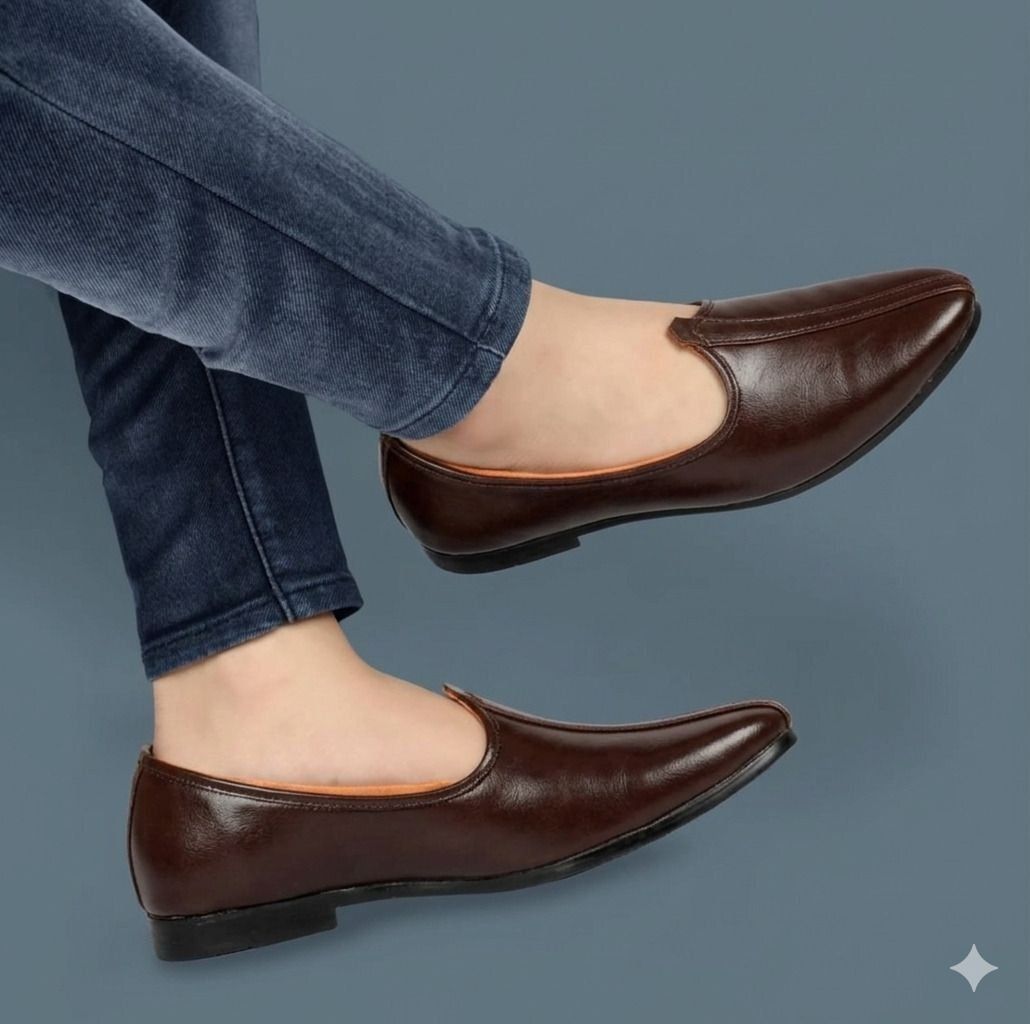 jaipuriya Men's Jalsa Jutti,Jutis For Men BROWN Slip On For Men-picture-46