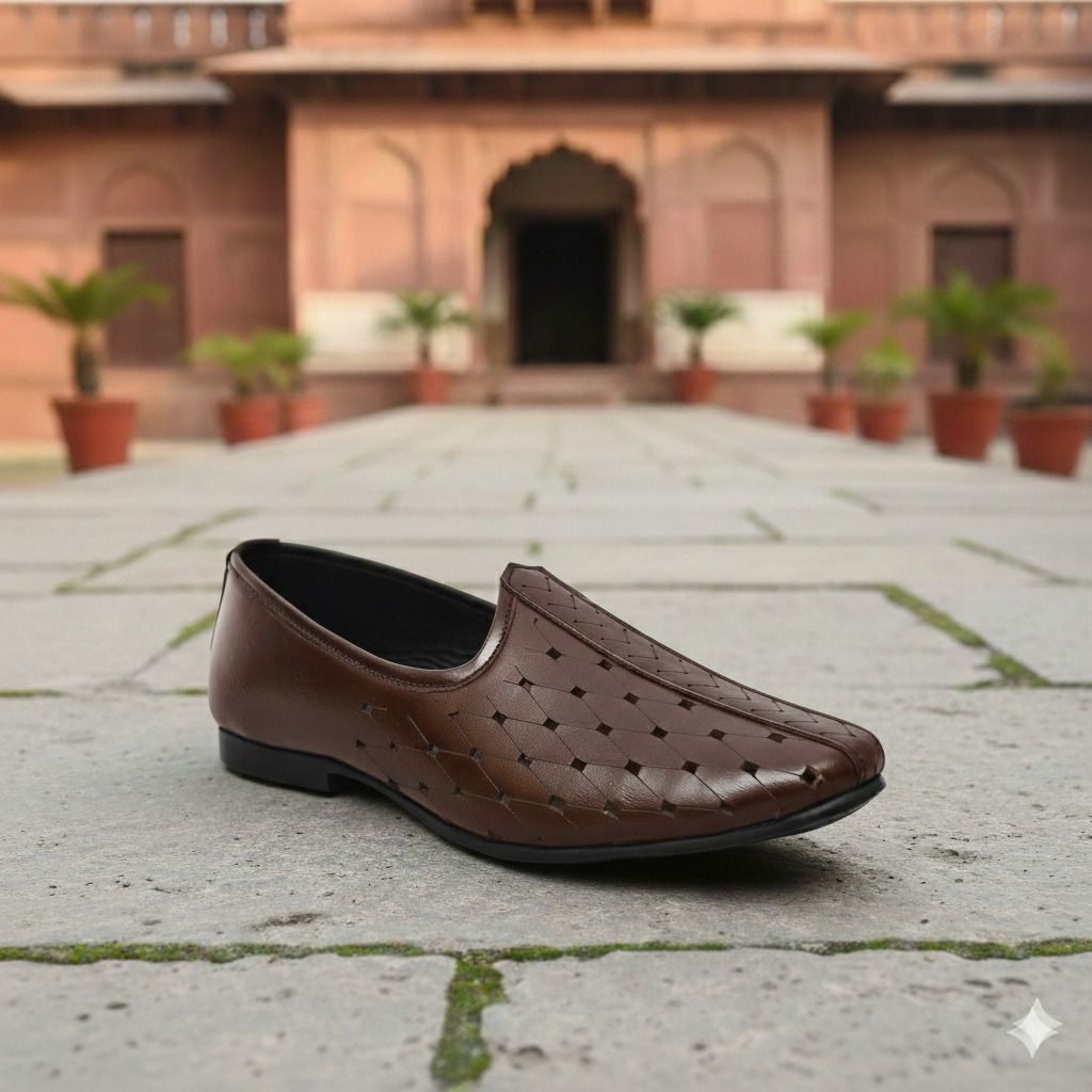 provogue Men’s Royal Ethnic Nagra Mojaris | Laser Cut Traditional Footwear Mojaris For Men-picture-30