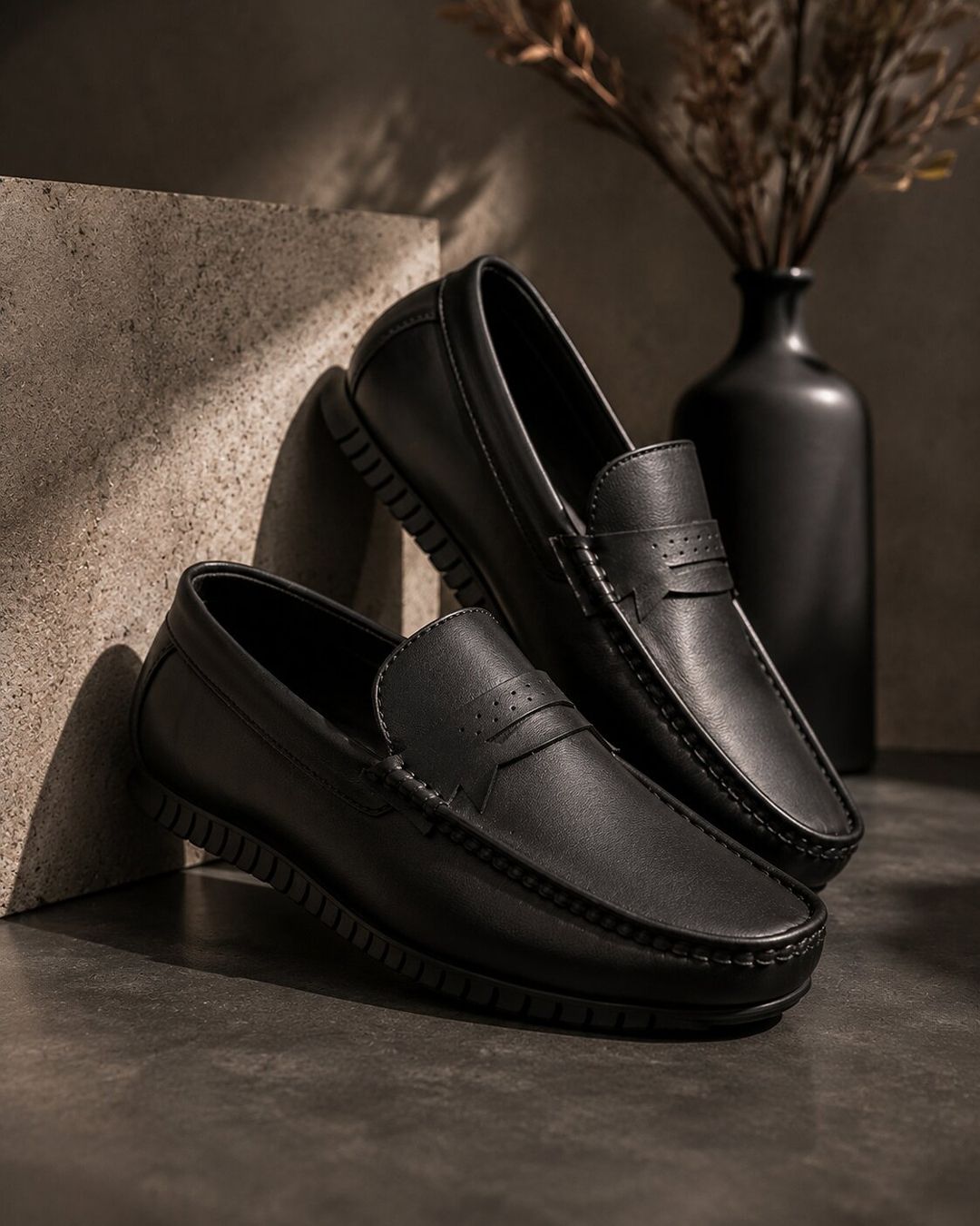 Men's Premium Black Penny Loafers Loafers For Men-image-40