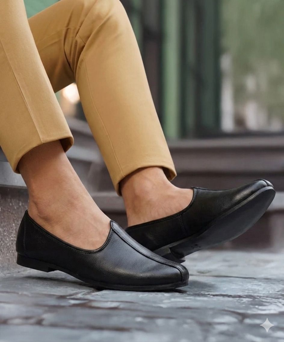 jaipur trendcraft Men's Classic black Jalsa,rajathani,jaipuri Jutis For Men Slip On For Men-picture-29