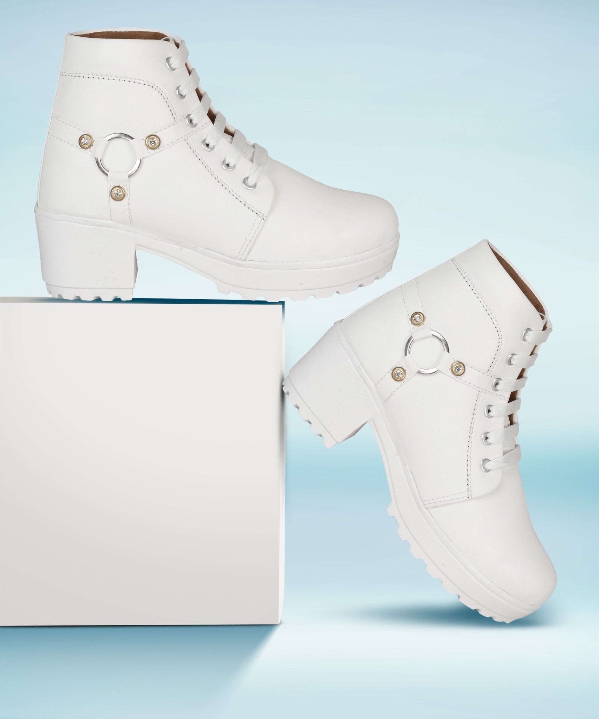 Girl's New Trendy Stylish Latest Design Comfortable Fashionbe Canvas Casual Boot for Women Outdoor Ankle Length New Look , Lace Up Causal Boot For Women Extra Soft Lightweight Boot For Women /Girls High Heel PartyWear Boot For Women /Girls Boots For Women-image-26
