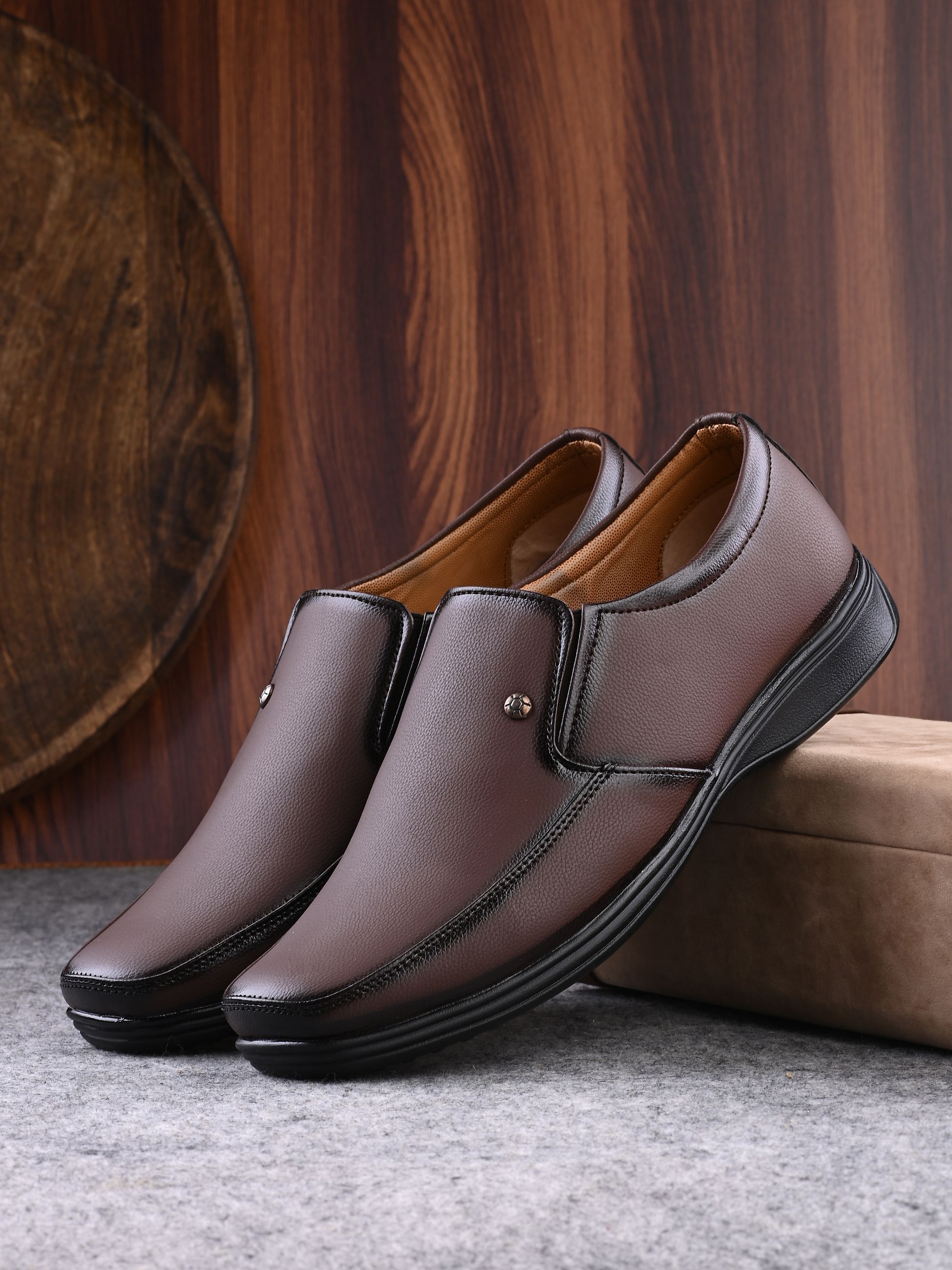 Formal Shoes For Men Without Lace Official Shoes Slip On For Men-image-9