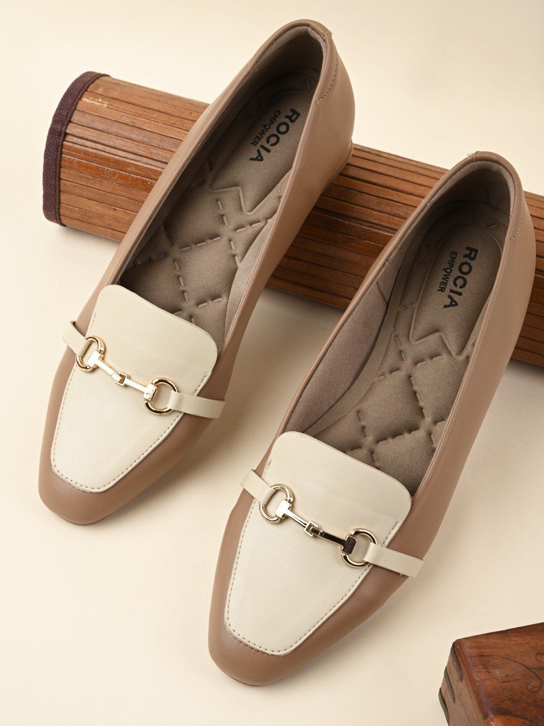Empower By Rocia Taupe Women Buckled Work Wear Pumps For Women-picture-28