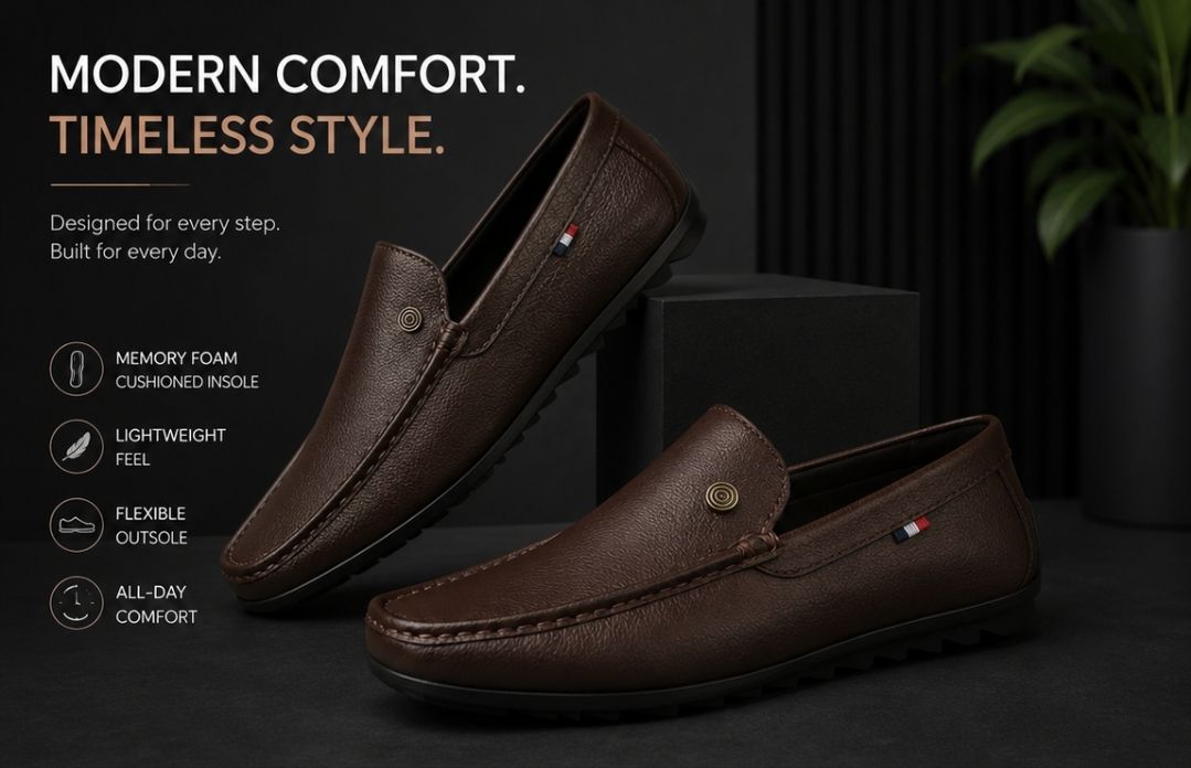 stride up Lightweight Stylish Casual Synthetic Leather Loafers For Men-picture-15