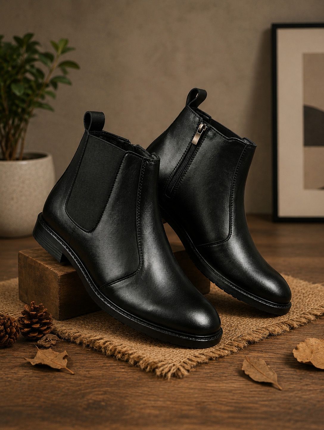 YKD Fashion Chalsea Chelsea Boots for Men – Formal Slip-On Leather Ankle Boots Boots For Men-image-3