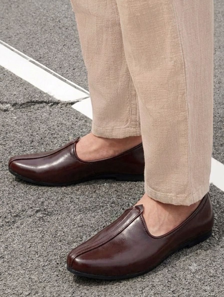 jaipur trendcraft Men's Classic brown,jaipuri rajasthani Jutis For Men Slip On For Men-picture-18