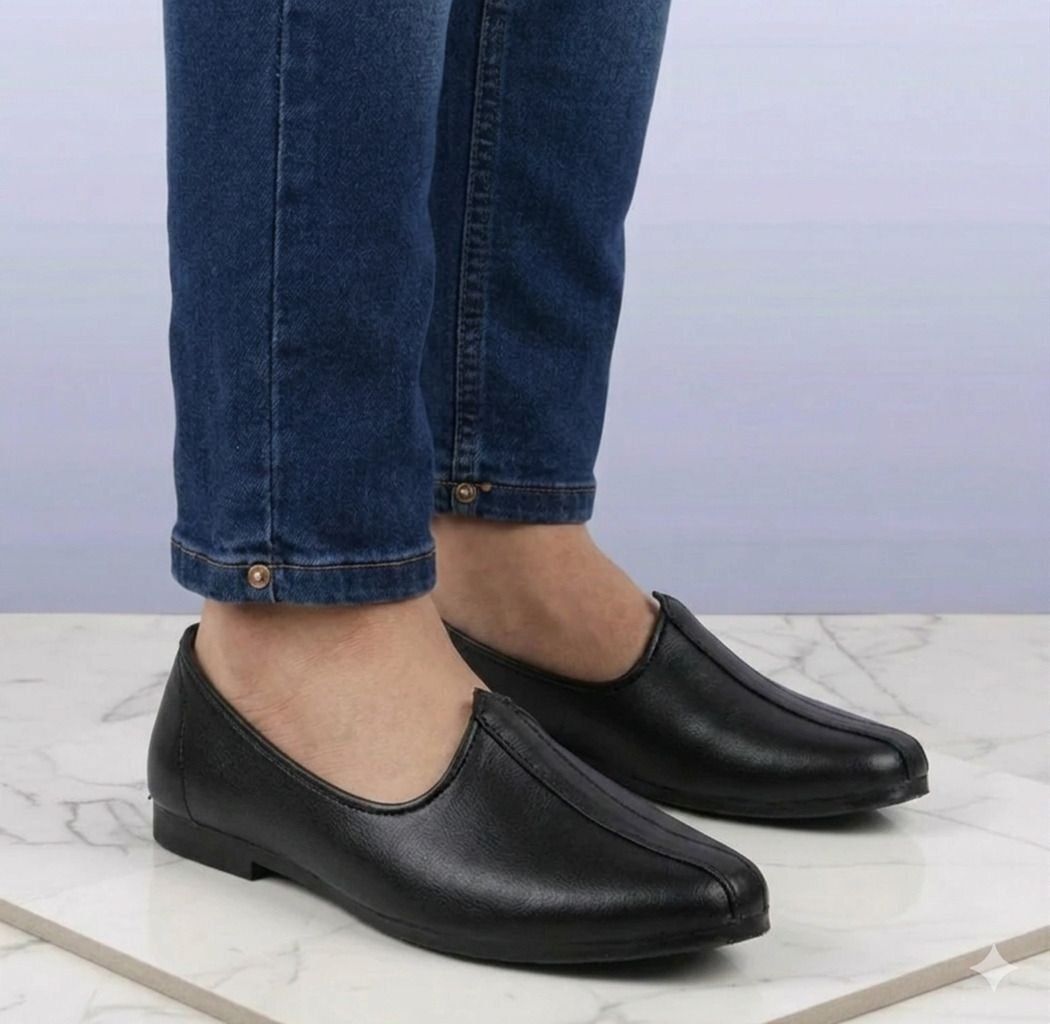 ekaaya Men's Jalsa Jutti,Jutis For Men BLACK Slip On For Men-picture-24
