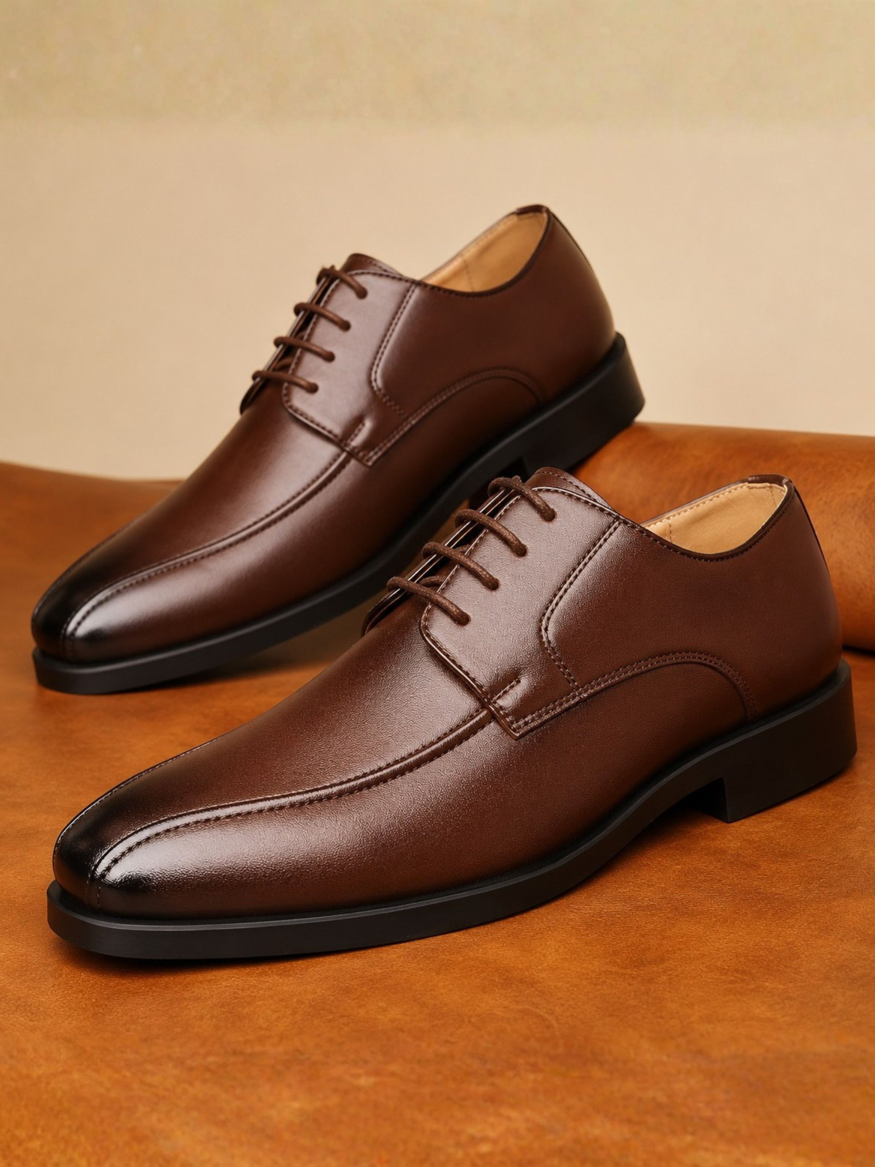 Mens Glossy Office Party Wedding Premium Brown Formal Shoe For Men Stylish Boy Lace Up For Men-image-1