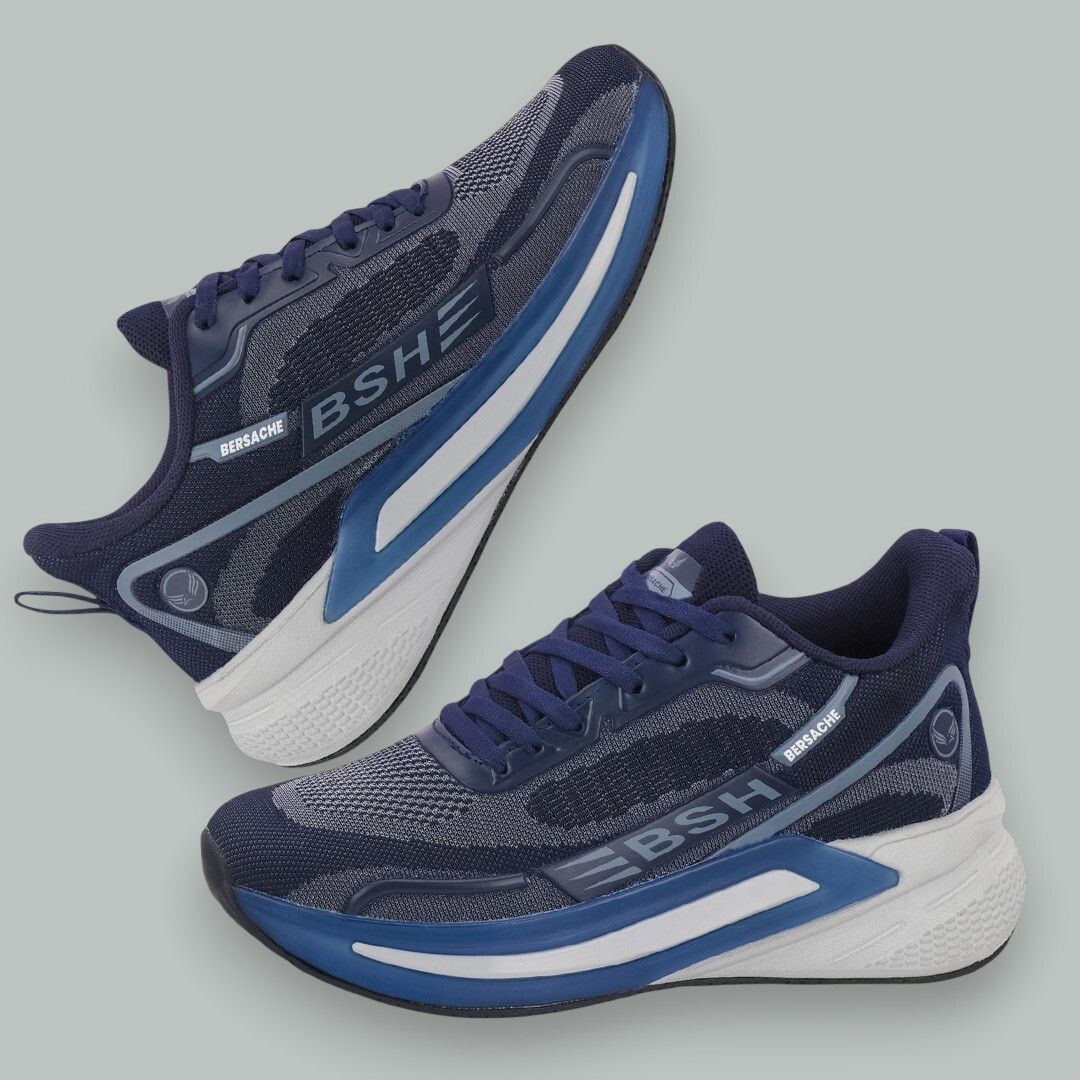 bersache Premium Sports ,walking,Gym,cricket, Trending Navy Running Shoes For Men's Outdoors For Men-picture-11