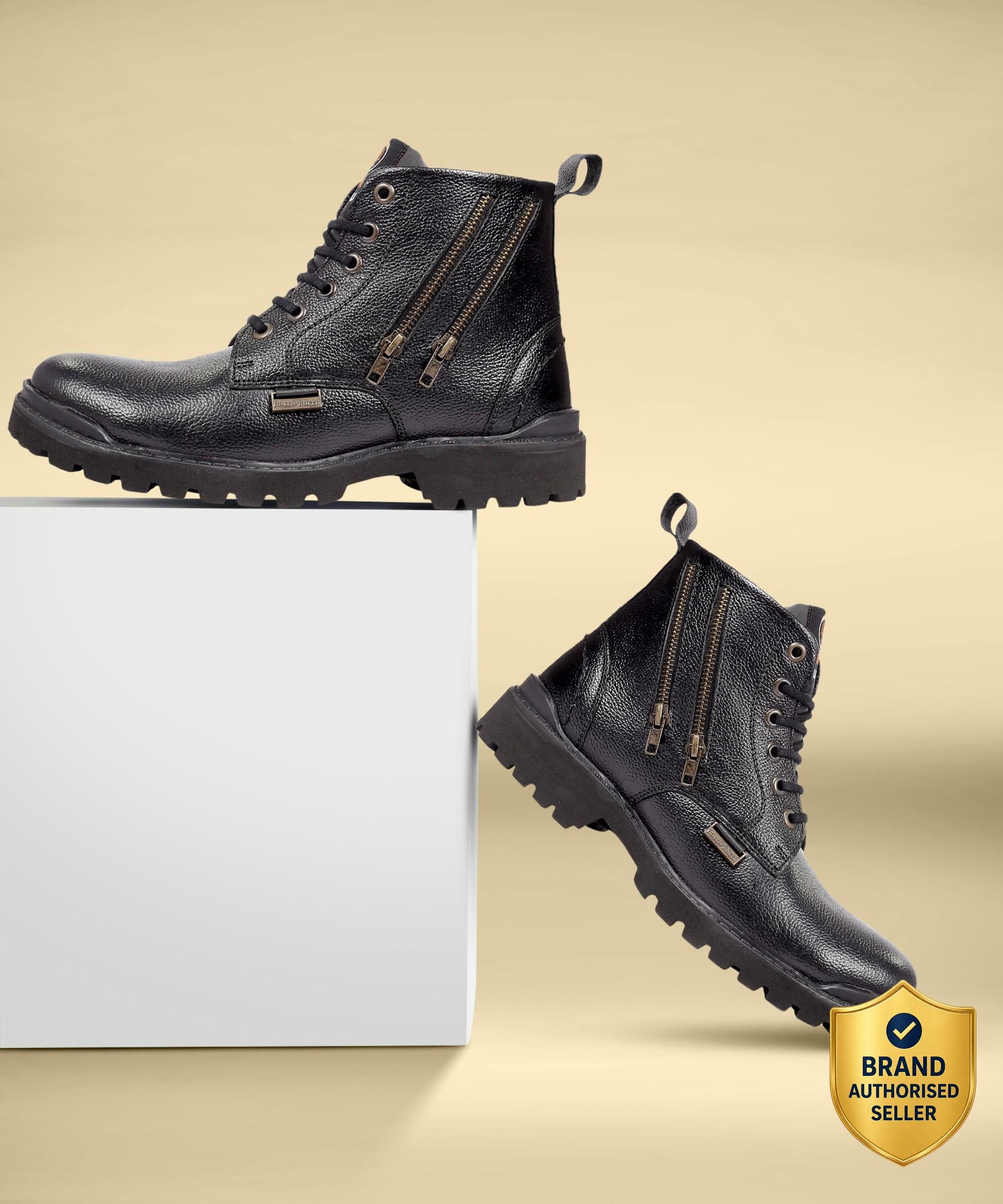 New York Men's Military Genuine leather Motorcycle Boots For Men-image-44