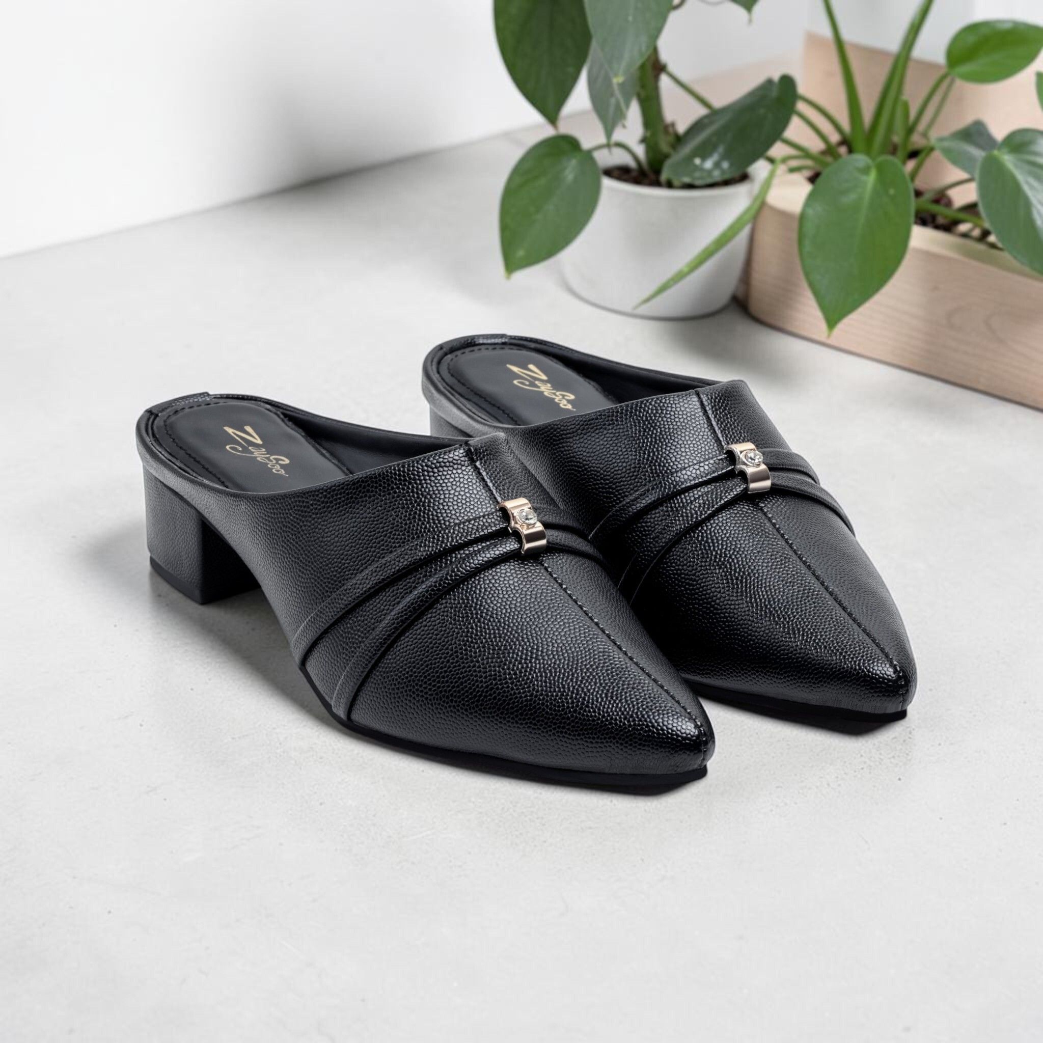 Elegant Pointed Toe Mule Heels Bellies For Women-image-5