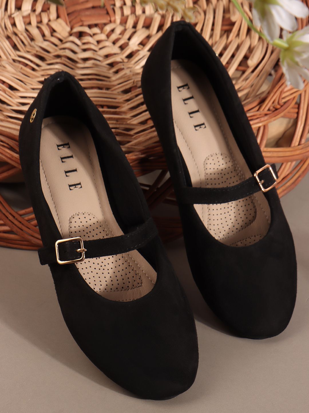 elle Women's Comfortable Buckled Mary Jane Flats Bellies For Women-picture-15