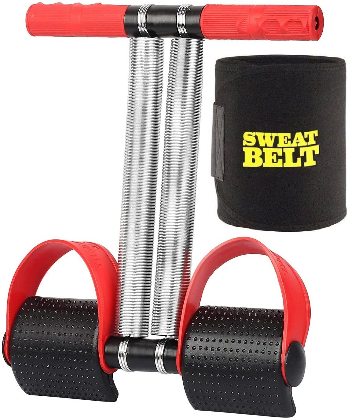 Combo of Single Spring Tummy Trimmer with Sweat Belt Fitness Accessory Kit Kit-image-16