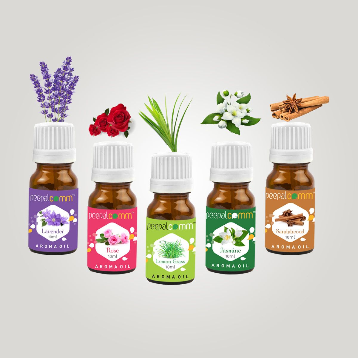Lavender, Rose, Jasmin, Lemon Grass, sandalwood Aroma Oil Set Of 5(Each 10 Ml) Aroma Oil-image-32