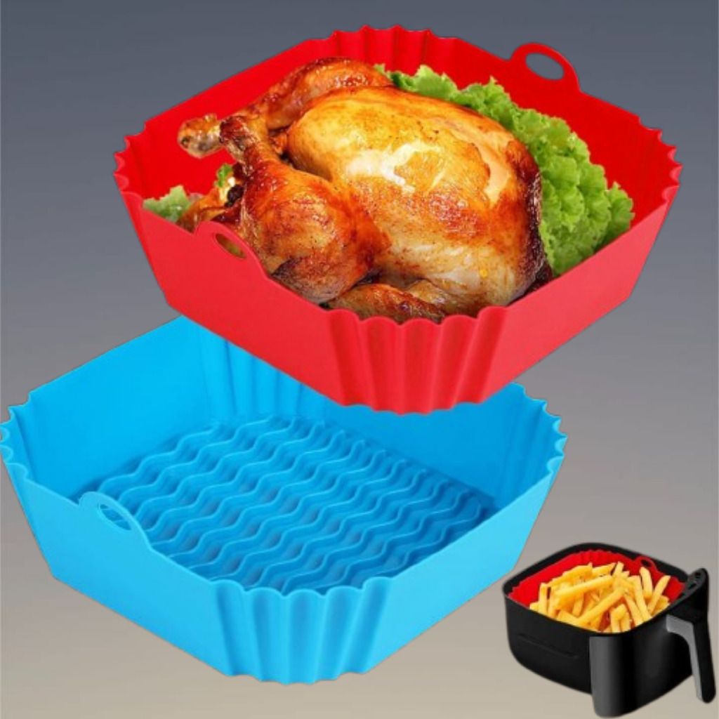 arivya Food Grade Silicone Air Fryer Basket Tray Cooking Insert Air Fryer-picture-48