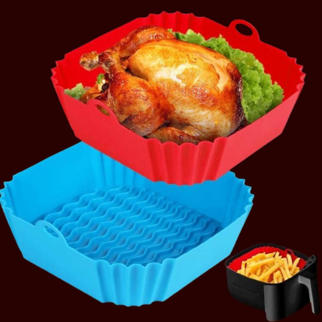 arivya Reusable Silicone Air Fryer Basket Tray Insert Cooking Air Fryer-picture-31
