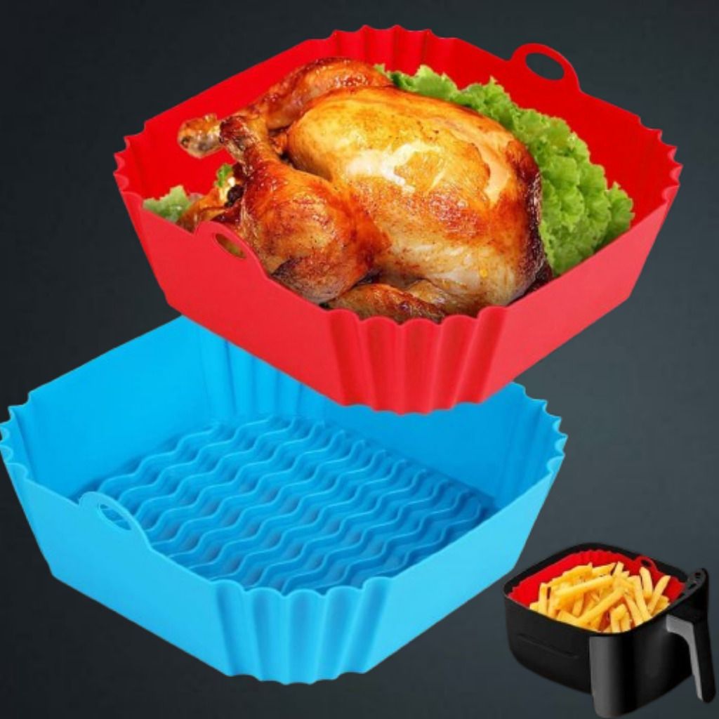 arivya Heat Resistant Silicone Air Fryer Tray Non Stick Cooking Basket Air Fryer-picture-41